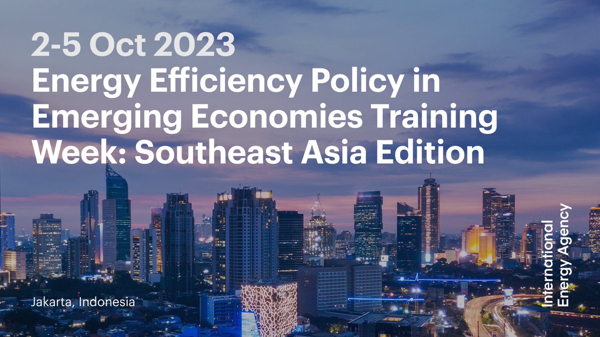 BrianRMotherway's tweet photo. Delighted to announcing @IEA's next #energyefficiency Training Week in Jakarta 2-5 Oct, in partnership with @ADB_HQ. Focusing on Southeast Asia, will bring together policy practitioners to explore effective policy implementation. Applications now live: https://t.co/ZaGJt0L9Xz ⚡️ https://t.co/zRPhv17dlg