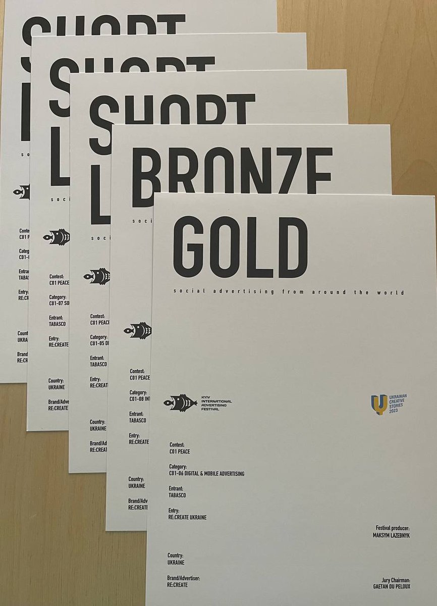 What's better than doing your job? Get recognition for it! Finally awards from KIAF have arrived: gold and bronze for Re:Create Ukraine.