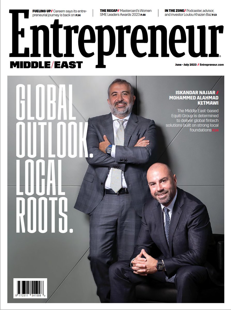 Our June-July 2023 issue is here, and on the cover are Iskandar Najjar and Mohamed Alahmad Ketmawi @mohamedalah), the co-founders of Equiti Group (@Equiti_en). Also in this edition: @CareemUAE, @louloukhazen, @CartierAwards, and more! Check it out here: issuu.com/entmagazineme/…