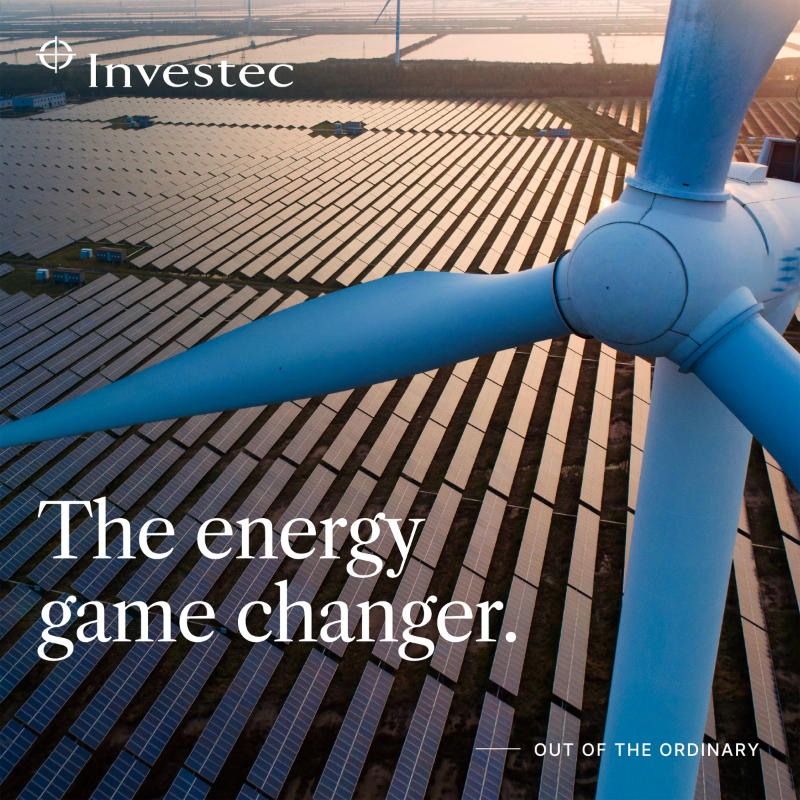 Investec's tweet photo. With some 66 GW in new renewable energy projects in the pipeline in South Africa, it’s clear what the strategy needs to be for tackling the energy crisis and powering growth.