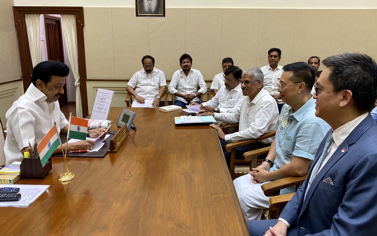 Very Happy to call on CM <a href="/mkstalin/">M.K.Stalin - தமிழ்நாட்டை தலைகுனிய விடமாட்டேன்</a> today. We conveyed to CM our intention to become #TNGIM first partner country and our intention to bring another 5x more investment following CM's successful visit to 🇸🇬! <a href="/Guidance_TN/">Guidance Tamil Nadu</a>