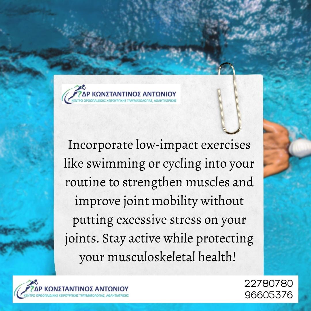 antoniou_dr's tweet image. Summer Tip of the Day.

#drantoniouconstantinos
#ΓεΣΥ 
#LowImpactExercises 
#JointHealth 
#SummerFitness 
#StayActive