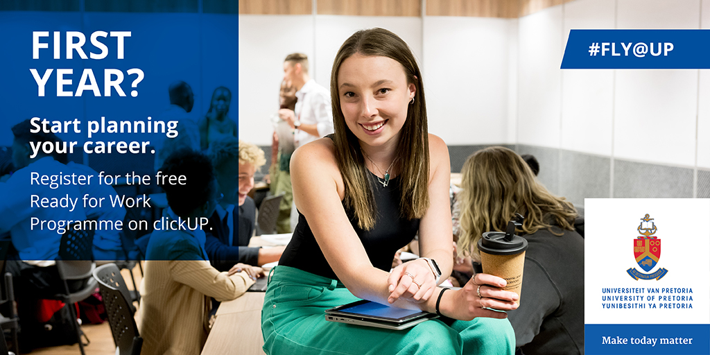 UPTuks's tweet image. PLAN TODAY FOR FUTURE SUCCESS: You should start planning your career in your first year. UP helps with a free #ReadyForWork programme on ClickUP. Learn about searching and applying for jobs, compiling your CV, communication skills and much more.  

#CareerPlanning