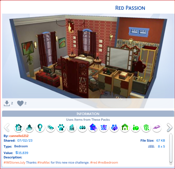 Inamacsims4's tweet photo. Sul Sul! I would like to nominate the following fantastic creations for a #maxisfav Red Passion by #cannelle1212 my chall entery! By #anaiah08
Passionate Fiery Ruby by #MemoryBugaboo143 Ruby by #Midy Thank you for your consideration, Dag Dag x https://t.co/TWYEq99Ax2