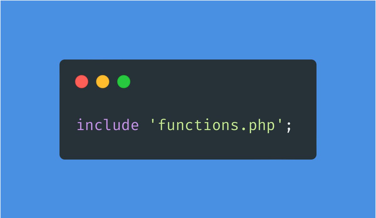 netiserver's tweet image. 71/100: 🌐 Use the include statement to include the functions.php file in your main PHP file. The syntax is:
include 'functions.php';
Save the file.
#IncludeFunctionsFile #MicroLearningPHP #NetiServer