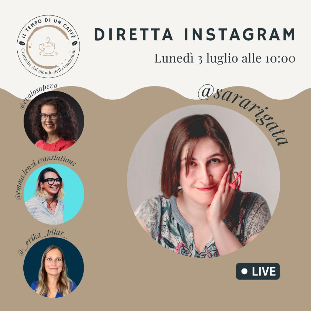🔥 Diretta on line su IG con la nostra Sara Tirabassi, per 'Il tempo di un caffè'. 
Si parla anche del nuovo Vocabolario del traduttore sul sito di STL! :-)
#stlconsiglia #iltempodiuncaffè
