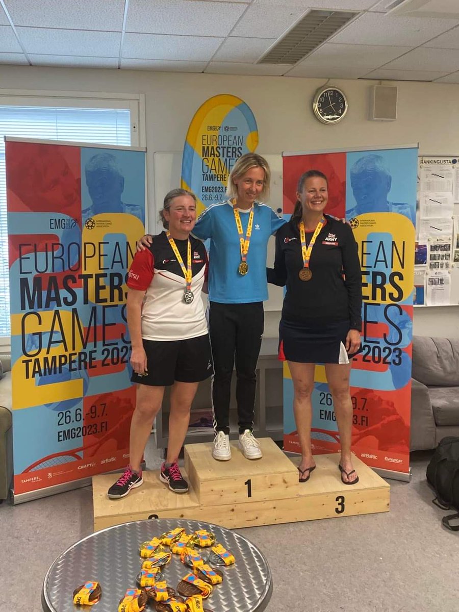 ArmySportASCB's tweet photo. Womenβs O40s:
π₯Silver - Maj Elaine Radcliffe
π₯Bronze - Capt Michelle Higgins
Womenβs O45s:
π₯Silver - Capt Michelle Higgins
π₯Bronze - Lt Col Lucy Lamb
Team event to follow today
Well done all on your fantastic results π
#Emgtampere2023 #EMG23 #ArmyMasters #BritishArmySport https://t.co/M4Eg9MQWhs