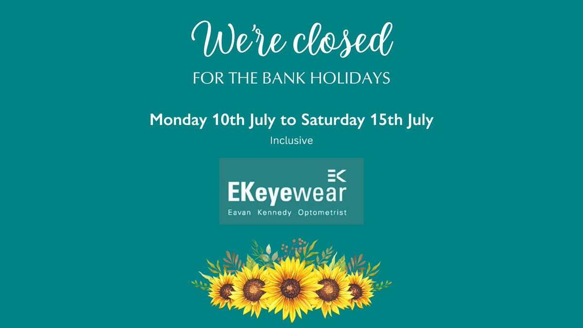 We’re closed for the bank holidays all of next week🌻

From Monday the 10th July to Saturday 15th July inclusive 😎

Don't worry, though! If you find yourself in need of urgent assistance during this time, contact your GP in the usual way .

See you soon! ￼￼Eavan and team☀️