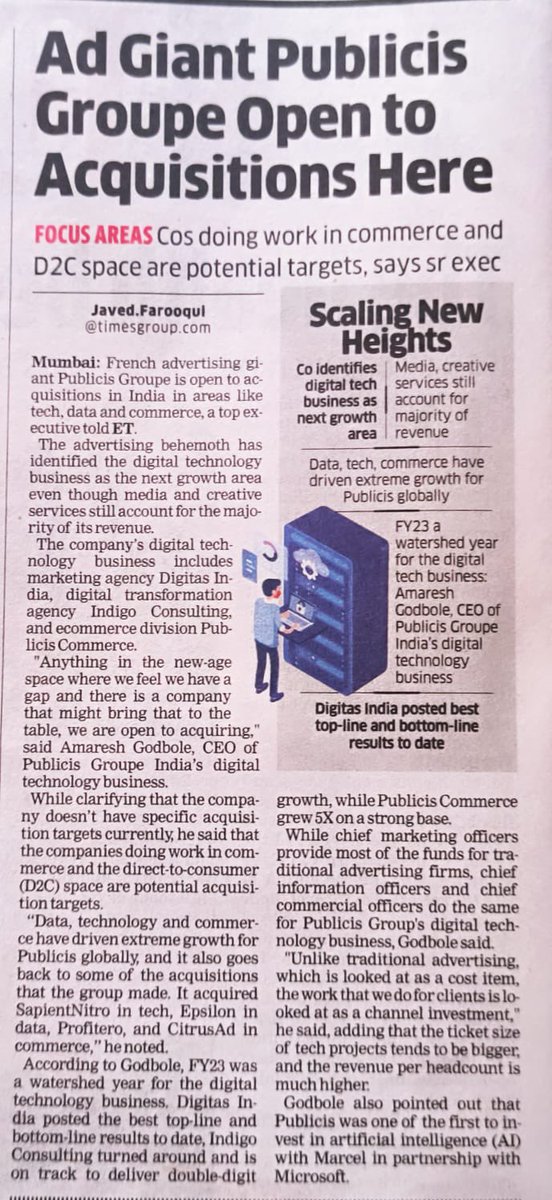 amaresh godbole (@amaresh_g) on Twitter photo Had a chat with <a href="/EconomicTimes/">Economic Times</a> about the trajectory and growth plans of the digital technology business at @publicisgroupe India #Marketing #ecommerce #digital
m.economictimes.com/industry/servi… Had a chat with <a href="/EconomicTimes/">Economic Times</a> about the trajectory and growth plans of the digital technology business at @publicisgroupe India #Marketing #ecommerce #digital
m.economictimes.com/industry/servi…
