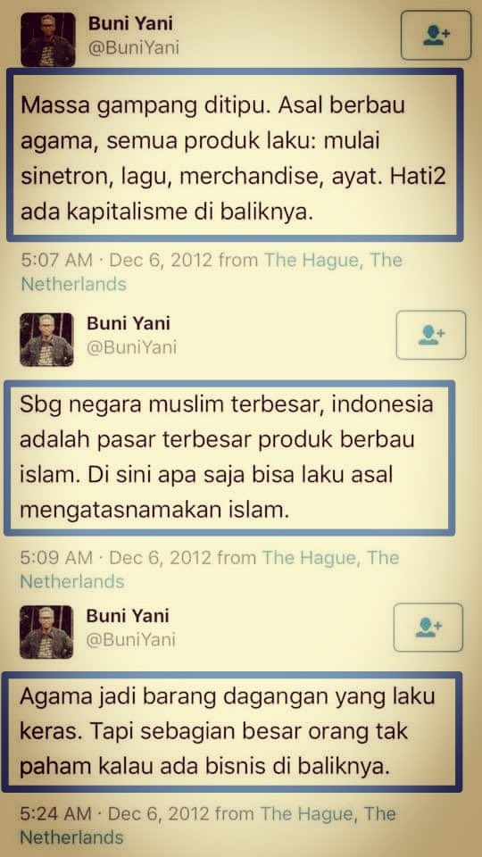 JKW2P2019's tweet photo. @BuniYani Hati2 ada pengasong agama, jgn sampai tertipu dgn tingkah dan bahasanya.. Ada kapitalis di baliknya.. https://t.co/MsIBOmli7g
