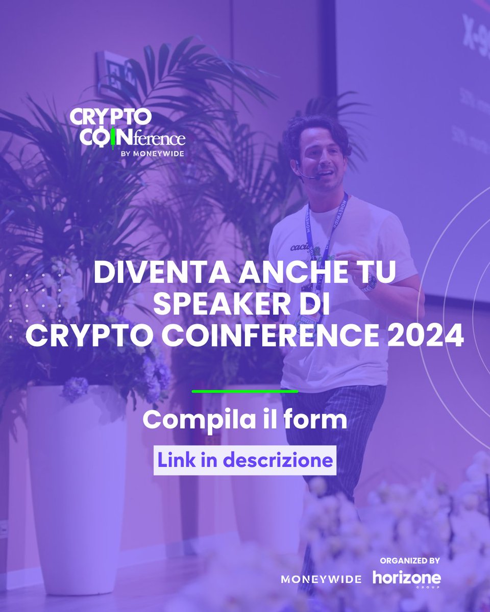 Sono aperte le candidature per diventare speaker di #CryptoCoinference 2024!

Lavori e/o vivi a stretto contatto con il mondo della #Blockchain e della #DeFi e vuoi metterti in gioco e condividere le tue conoscenze?
Stiamo cercando te! 😉

Candidati ora 👉🏼moneywide.io/cryptocoinfere…