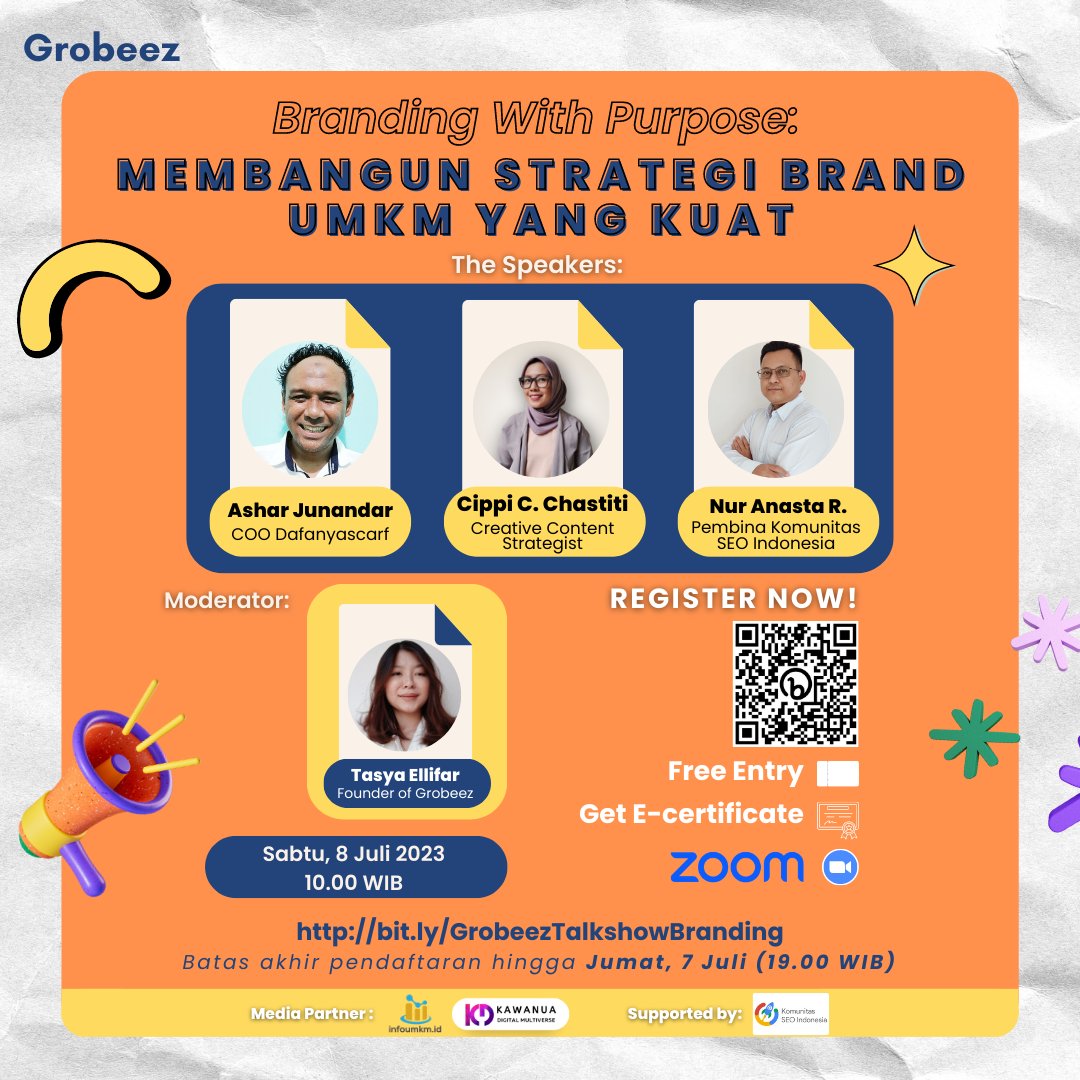 HBucip's tweet photo. Umkm silahkan mwrapat di webinar Gratis dari Grobeez.

Daftarnya di sini ya:
https://t.co/wuJOQQAO5n https://t.co/h7w85k2MyB