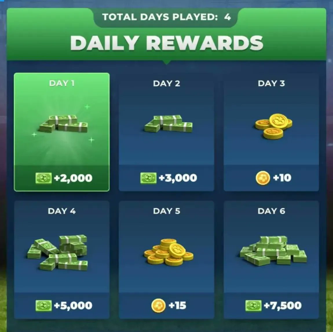 MatchdayManager's tweet photo. 🎁🏆 Don't miss out on your daily dose of rewards! Log in to Matchday Manager every day and collect exclusive bonuses that will boost your team's performance! There's something exciting waiting for you each day. ⚽️💰 #MatchdayManager #DailyRewards https://t.co/9iVUD2us4D