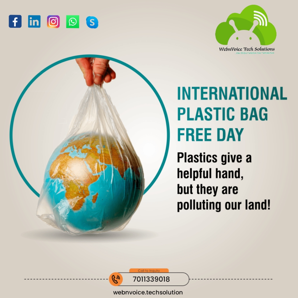 International Plastic Bag Free Day is celebrated on July 3 to eliminate the use of plastic bags.
#reduceplastic #plasticfreeoceans #noplastics #saynotoplastic #nomoreplastic #zeroplastic #zerowaste #lessplastic #plasticfree #savetheplanet #organic #sustainableliving #environment