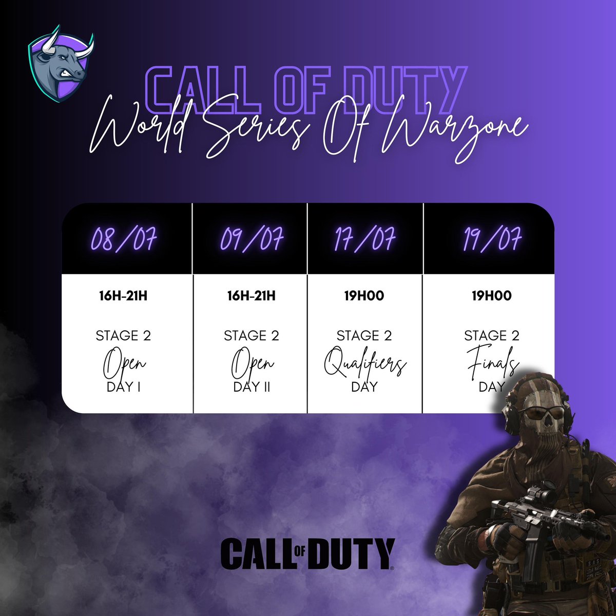 PurpleBull_off's tweet photo. 🎮 AGENDA
Nos joueurs @COD_Esports débuteront ce week-end le stage 2 des #WSOW . 💜
@NaykenWz @ShadOow_04 & @MrAntoinou
@CallofDutyFR @CallofDuty @CODLeague
#CallofDuty #eSports #PurpleBull #GOPBL #PBLWIN https://t.co/KbY1Rrnh1v