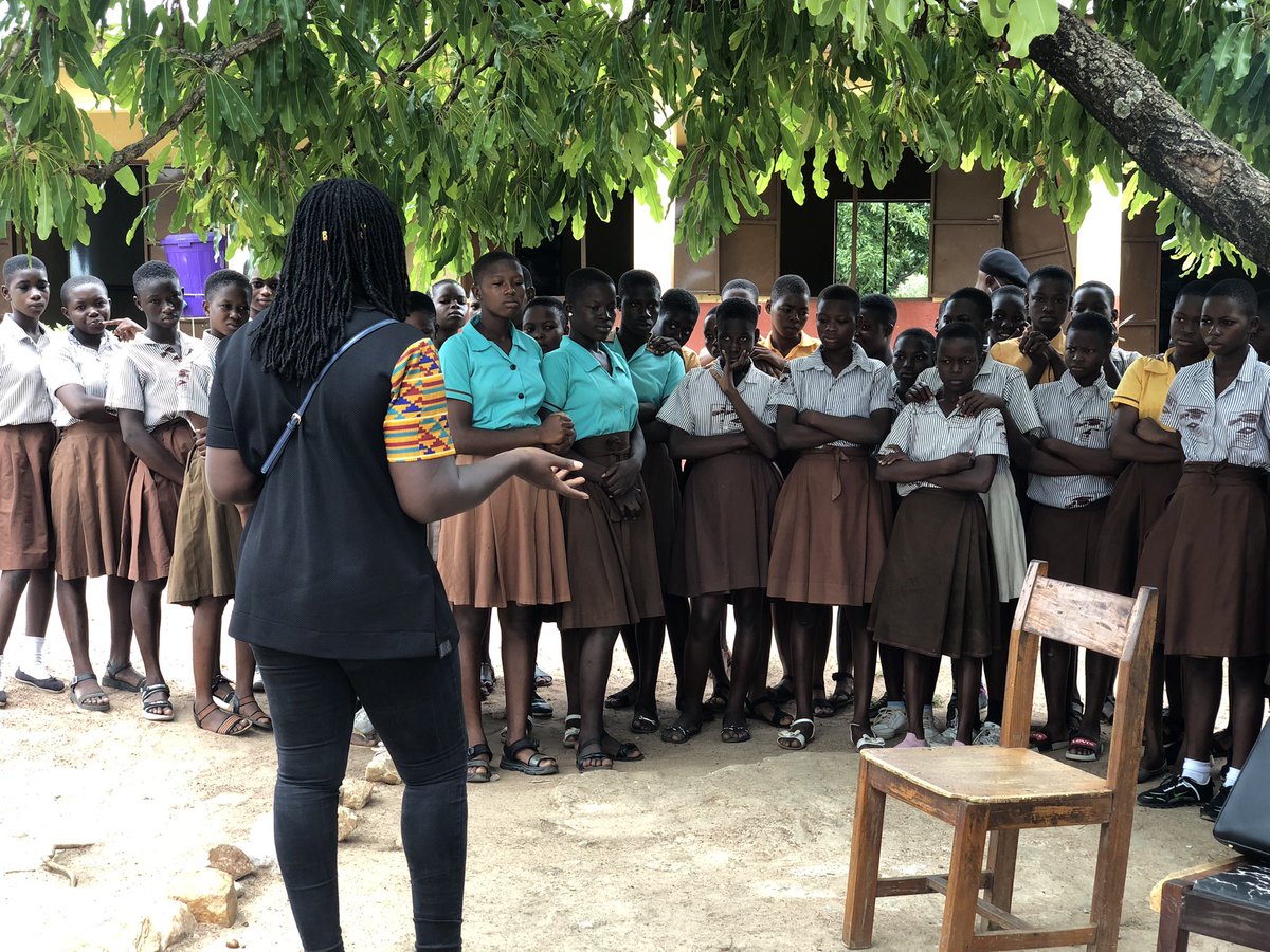 thebarbaracquah's tweet photo. In June, we went on a mission. 
A mission to put smiles on the faces of young girls in the Bole District of the Savannah Region. 
#reusablesanitarypads
#mestrualhygiene
#menstruationisnotanoption https://t.co/jP1AhHi4FJ