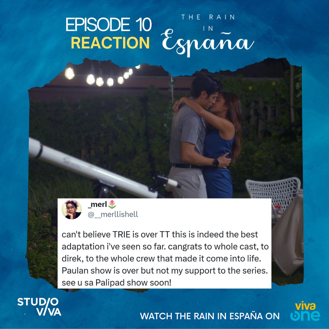 StudioVivaPH's tweet photo. Everybody say thank you sa lahat ng cast at crew ng 'The Rain In España'. Uwian na may nanalo na!

Watch the SEASON FINALE of #TheRainInEspaña only on Viva One.
🔗https://t.co/d2A5wNxb3e

#TRIEItsAlwaysBeenYou #TRIEep10 #VivaOne https://t.co/2rXhe19ryi