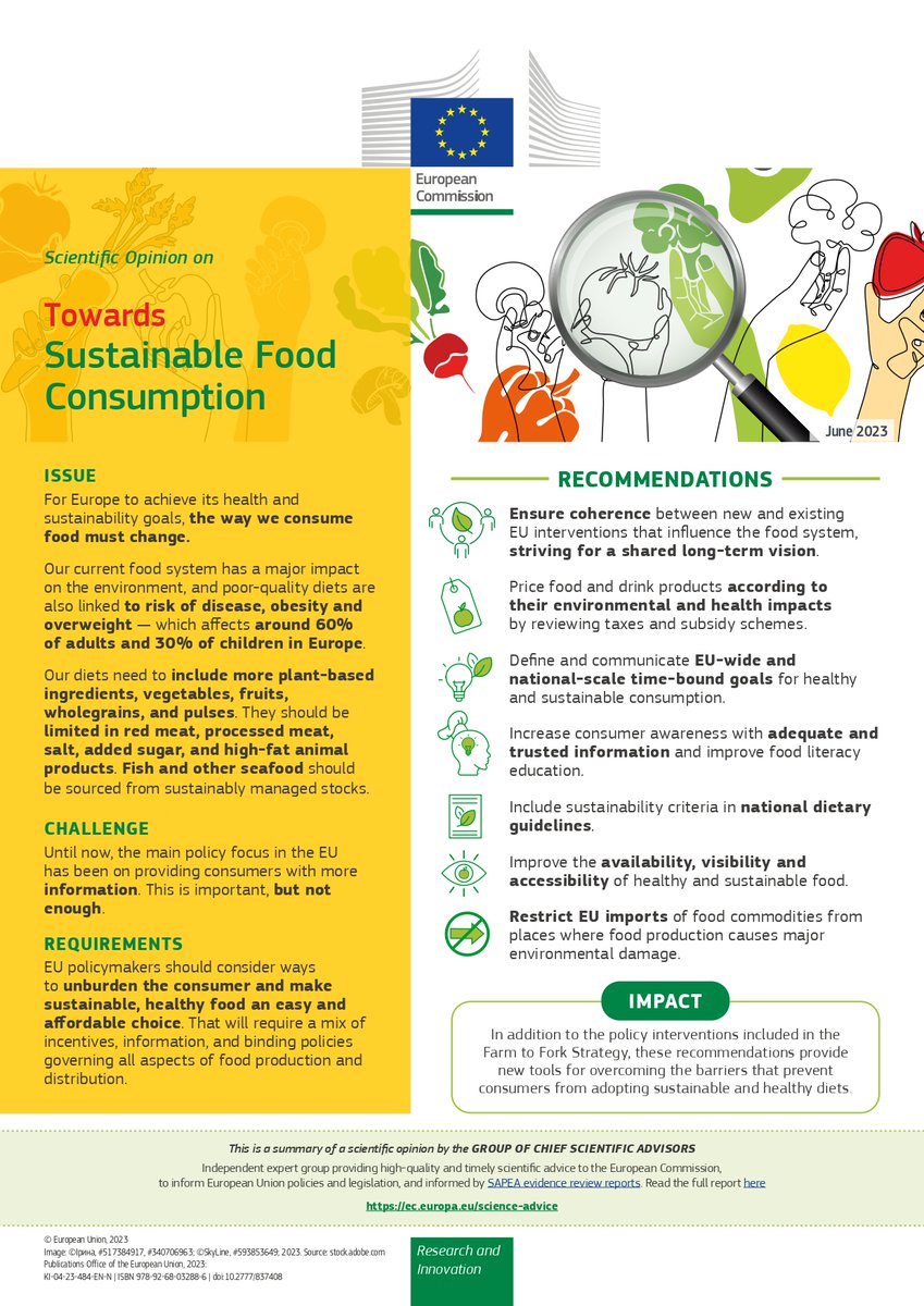 EUScienceAdvice's tweet photo. Unlock the doors of #SustainableDiets!
#SAMGroup_EU newly released scientific opinion on sustainable cood consumption provides a roadmap for better diets regulations & more sustainable EU food system.
Join us in this journey: https://t.co/GrvHNxkcn5 #PutChangeOnTheMenu https://t.co/GqGddO6wCj