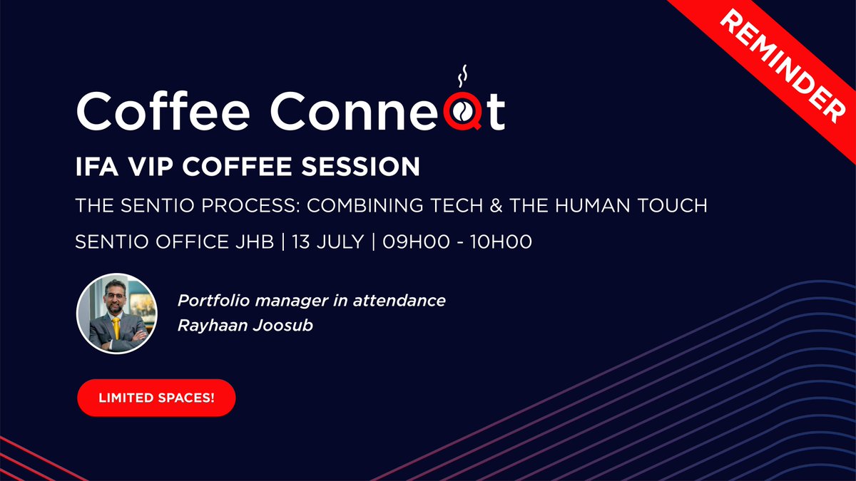 Have you registered for our first Coffee Connect Session? This NEW initiative bought to you by the Sentio Team promises focussed information sessions for IFA's to learn, question and network with our portfolio managers. Secure your place: bit.ly/3MSnWTk #Sentio #IFA
