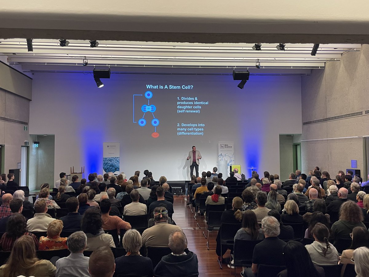 Wonderful to have so many out at this evening’s #BrisScience tonight to watch Prof. Ernst Wolvetang discuss stem cells!