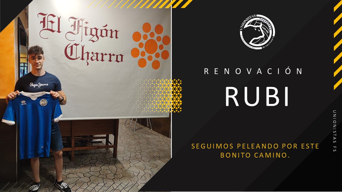 RENOVACIÓN/      

RUBI, renueva con nosotros y defenderá la portería del filial REINA KILAMA F.S.SALAMANCA la próxima temporada.

Portero que ayudará a subir el nivel en el filial de @unionistasfs 

¡Gracias Rubén por seguir haciendo camino JUNTOS!📸 <a href="/elfigoncharro/">Elfigoncharro</a>