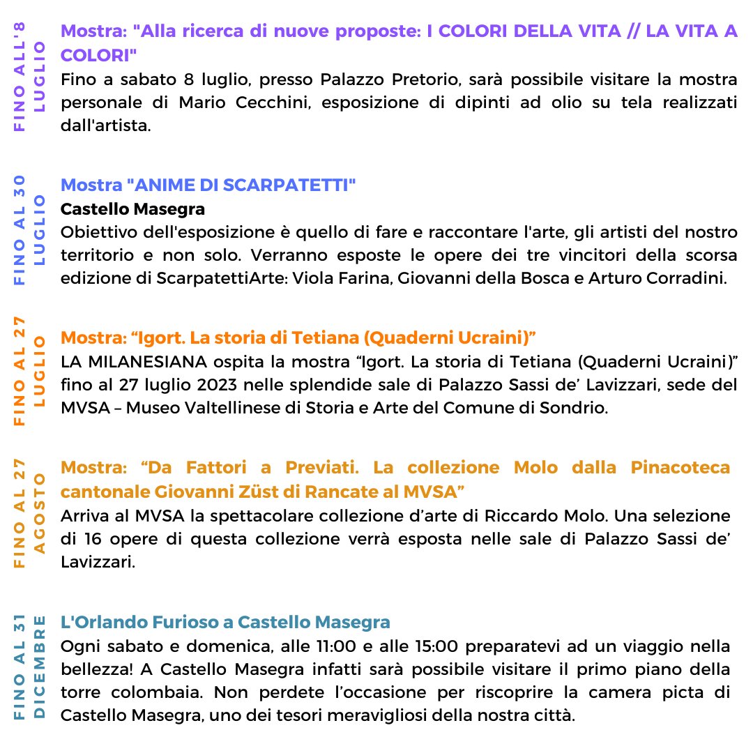 Gli eventi della settimana in città🥳