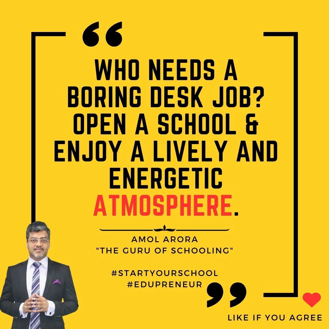 amolarora's tweet image. Escape the Desk: Open a School and Embrace a Vibrant Work Environment
#SchoolLife #EnergeticAtmosphere #PassionForTeaching #WorkWithPurpose #CreatingOpportunities #DynamicEnvironment #SchoolCommunity #LifelongLearning #CareerChange #EmbraceTheDifference