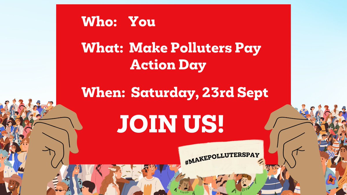 🚨 It’s back and bigger than ever. It’s time to make polluters pay for climate damage. Save the date! 📅. 

📣 More info here caid.org.uk/MPPAD

#MakePollutersPay #PayUp4LossAndDamage