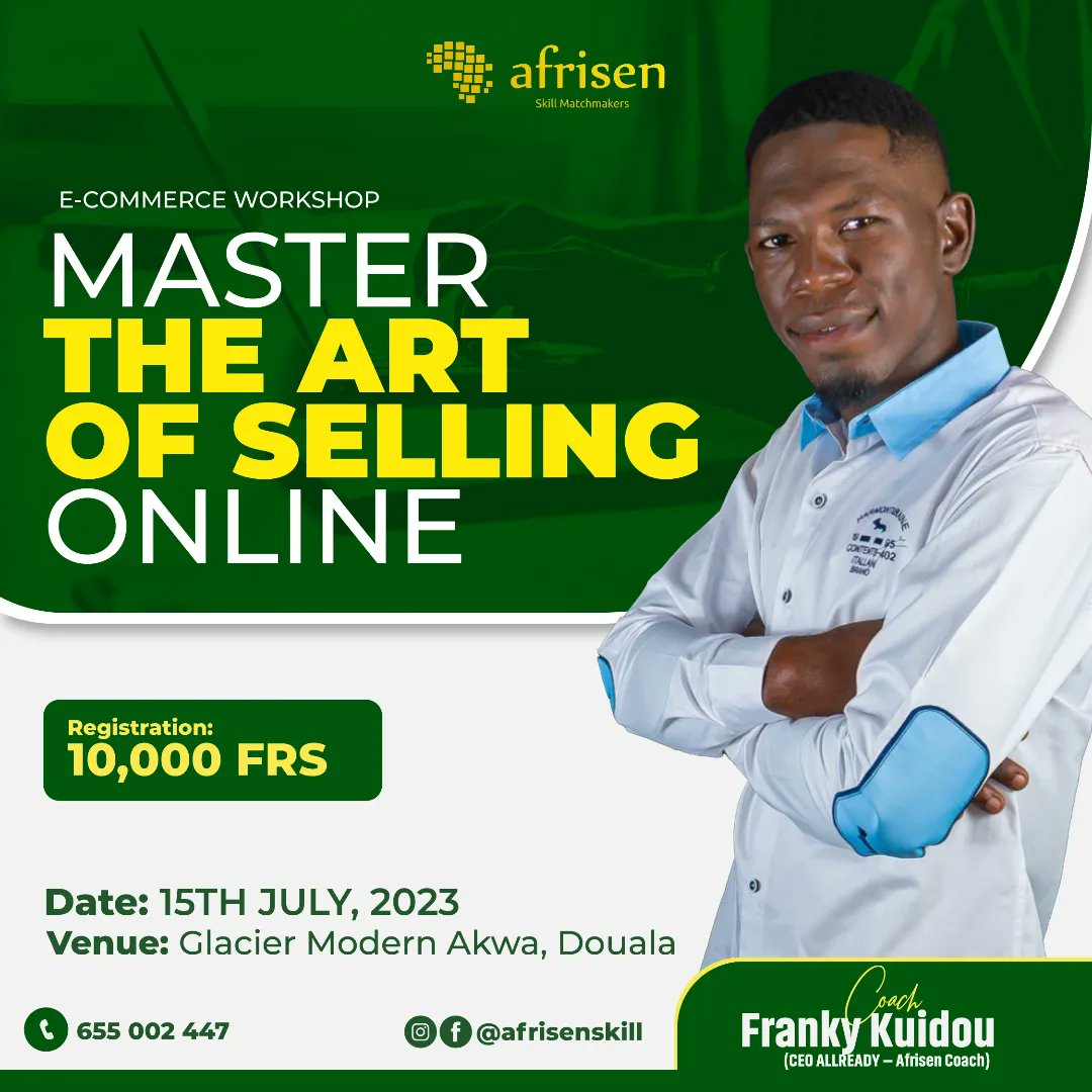 Afrisen_skill's tweet photo. 𝘾𝙊𝙈𝙀 𝙊𝙐𝙏 𝙊𝙁 𝙋𝙊𝙑𝙀𝙍𝙏𝙔
Hotline: 6 55 00 24 47 

#Poverty is no one's friend. 
Don't delay to do something about it.
#Learn the techniques to make money #online now. 

Date: 15th July, 2023
Lieu: Glacier Modern Akwa, Douala
𝗔𝗽𝗽𝗹𝘆 𝗡𝗼𝘄: https://t.co/lCp7x7f05h https://t.co/LxygRcW3Ht