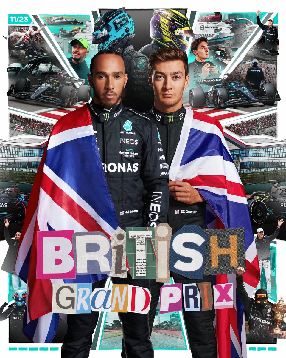 MercedesAMGF1's tweet photo. Blimey! It’s British GP Race Week at Silverstone. ❤️🤍💙 https://t.co/neNK5ILQmW
