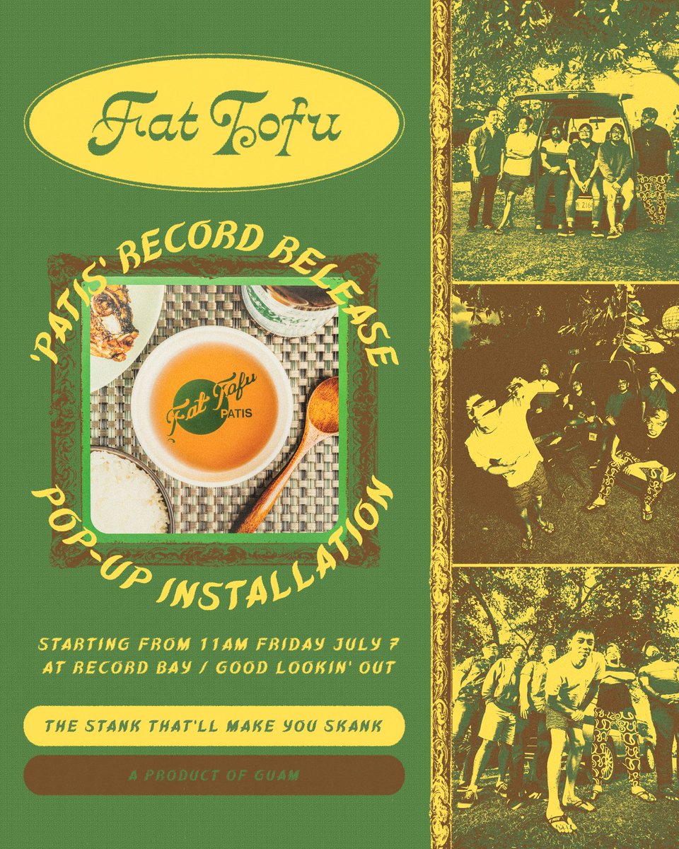 FatTofuGu's tweet photo. ‘Patis' record release pop-up starts this Friday at the Record Bay booth in @goodlookinout. We'll have copies of our latest single 'Patis' on Opaque Brown 7" vinyl (out of 100) available for purchase. limited edition 7" vinyl (out of 4) only available on Record Bay website. https://t.co/ITeuSTytie