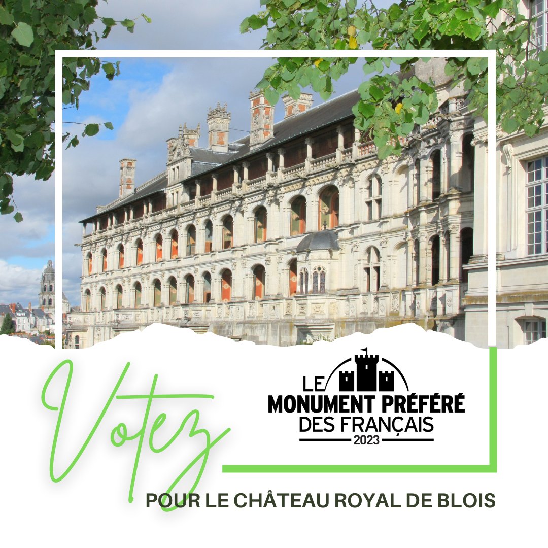 Château de Blois (@chateaudeblois) on Twitter photo Le #ChateauDeBlois représente la région <a href="/RCValdeLoire/">Région Centre-Val de Loire</a> ds l'émission #MonumentPréféréDesFrançais, présentée par <a href="/bernstephane/">Stéphane Bern</a>
14 sites emblématiques, 1 par région, sont désormais en lice.
VOTEZ pour #Blois (cliquez sur "valider" en bas de page) sur francetelevisions.fr/et-vous/partic… Le #ChateauDeBlois représente la région <a href="/RCValdeLoire/">Région Centre-Val de Loire</a> ds l'émission #MonumentPréféréDesFrançais, présentée par <a href="/bernstephane/">Stéphane Bern</a>
14 sites emblématiques, 1 par région, sont désormais en lice.
VOTEZ pour #Blois (cliquez sur "valider" en bas de page) sur francetelevisions.fr/et-vous/partic…
