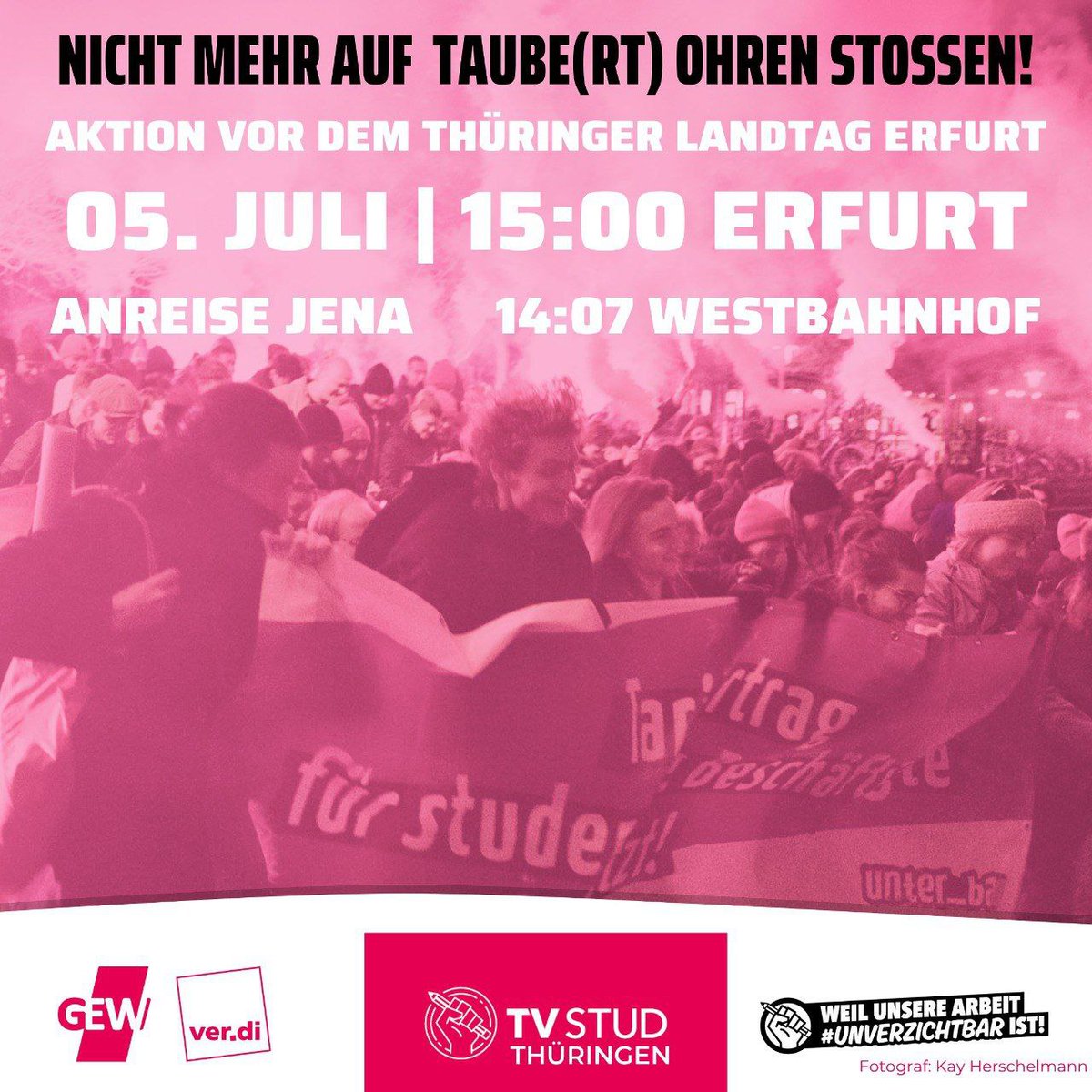TVStud (@tvstud_bund) on Twitter photo Weiter geht es Mittwoch, 5. Juli in Erfurt: Für einen #TVStud und solidarisch mit den TVL-Beschäftigten statten die Kolleg*innen der Finanzministerin <a href="/HeikeTaubert/">Heike Taubert</a> von der <a href="/spdthl/">SPD-Fraktion THL</a> <a href="/SPDThueringen/">SPD Thüringen</a> einen Besuch im Landtag ab, denn auch sie ignoriert die Anliegen der Beschäftigten! Weiter geht es Mittwoch, 5. Juli in Erfurt: Für einen #TVStud und solidarisch mit den TVL-Beschäftigten statten die Kolleg*innen der Finanzministerin <a href="/HeikeTaubert/">Heike Taubert</a> von der <a href="/spdthl/">SPD-Fraktion THL</a> <a href="/SPDThueringen/">SPD Thüringen</a> einen Besuch im Landtag ab, denn auch sie ignoriert die Anliegen der Beschäftigten!