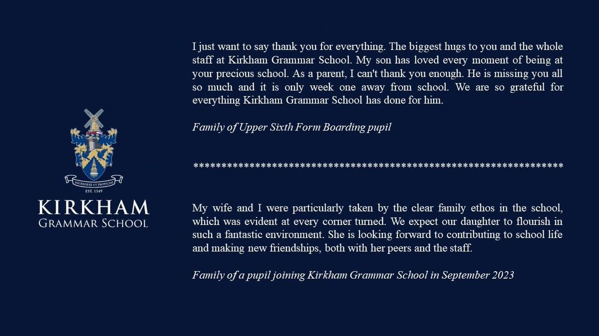 Thank you, as always, for your wonderful comments and feedback... ❤️

#familyethos #inspirationalteaching #fulfilpotential #independentschool #educationmatters #Lancashire #boardingschool #boardingschoollife
