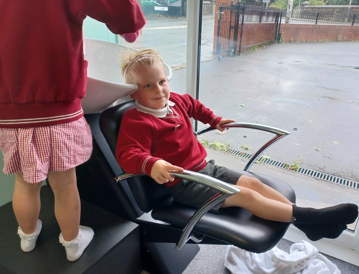 Reception class are having a fabulous time role-playing at little lancashire villages.