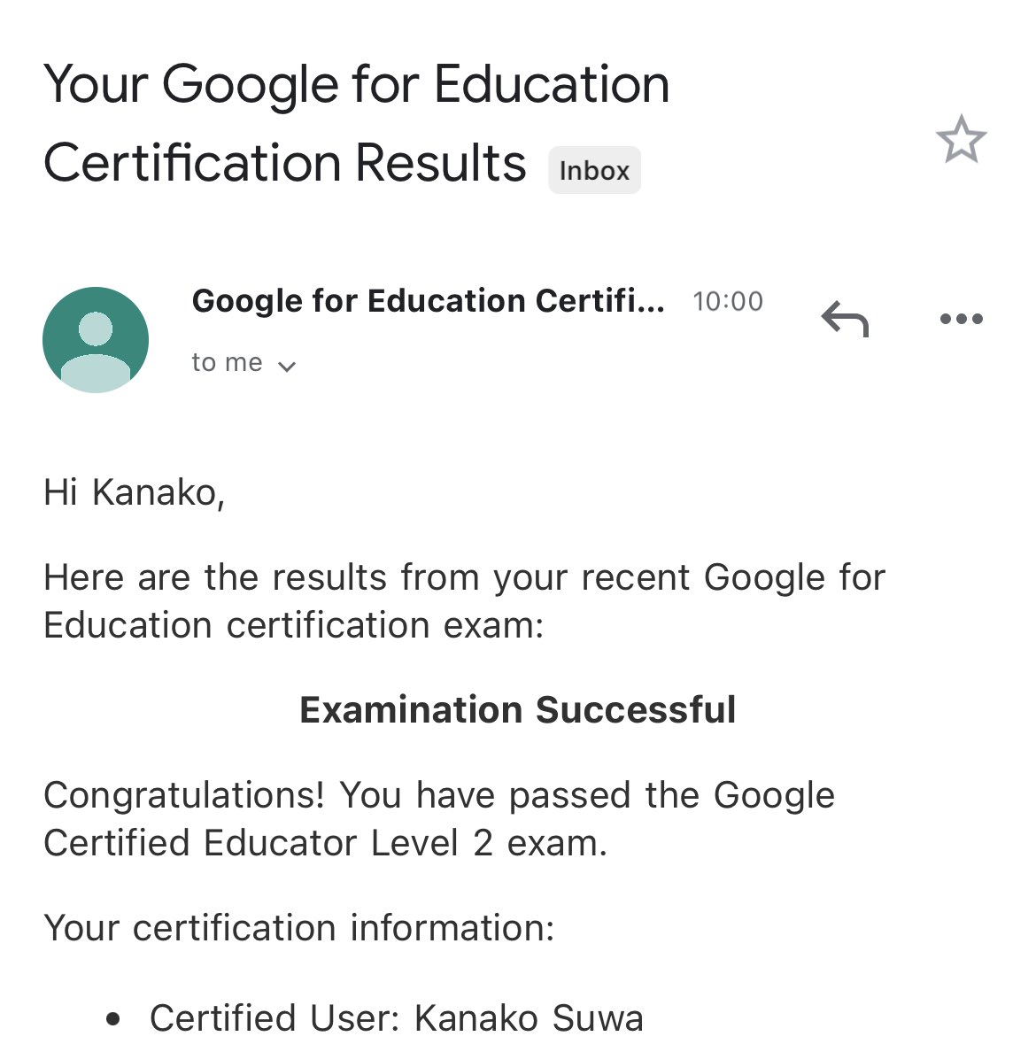 KanakoSuwa's tweet image. Only took me a year of talking about it to actually register and take the certification exam for #GoogleEducator Level 2 ✨