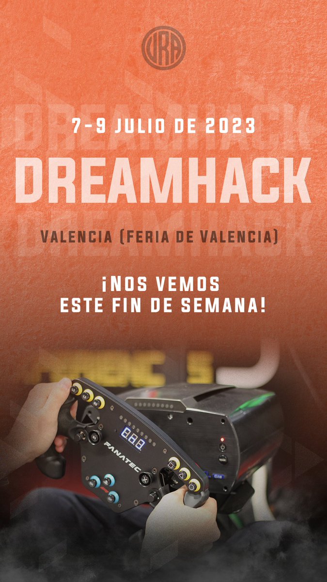 ¡FELIZ LUNES FAMILIA! 

Tenemos algo que contaros...

El equipo #RambootVRA estará presente en la @DreamHackSpain este fin de semana 🥳🤩

¿Quién se viene? 🫢

Os esperamos con muchas sorpresas🔝

<a href="/RambootClub/">Ramboot Club</a> @formula_ev <a href="/bewolfish/">bewolfish</a>