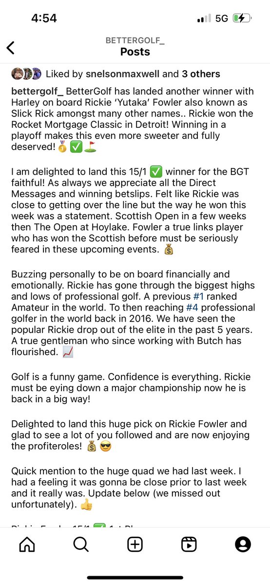 ShortGameBets's tweet photo. Another winner! 🥇✅
Rickie Fowler 15/1 🏆⛳️
Delighted to have so many kind messages on people who were on board. Rickie hard work and patience pays off! A true class act! Scroll right for official notes on the week! 

Week off before Scottish / The Open
Cheers all,
Harley https://t.co/tB6mH428nq