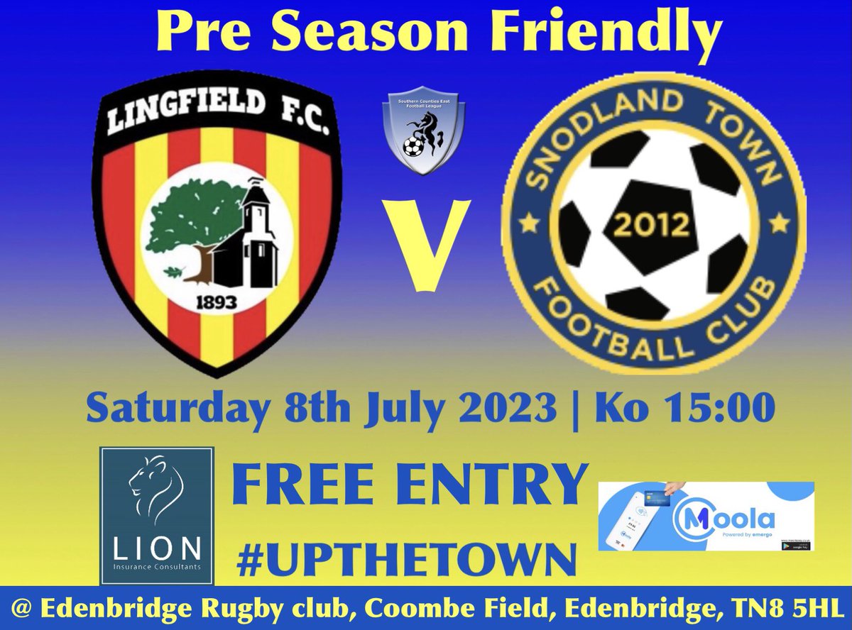 snodlandtownfc's tweet photo. 🔵 NEXT UP FOR “THE TOWN”🟡
📆 Saturday 8th July
⏱️15.00
📌 Edenbridge rugby club, Coombe field,TN8 5 HL
🆚 Lingfield Fc
🎟️ FREE ENTRY
@SCEFLeague @Nonleag56564155
#UPTHETOWN #BlueYellowarmy 💛💙💛💙 https://t.co/ZgdexSszqj