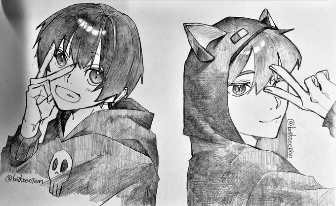 らくがき ✌️💀🐈‍⬛✌️ 
