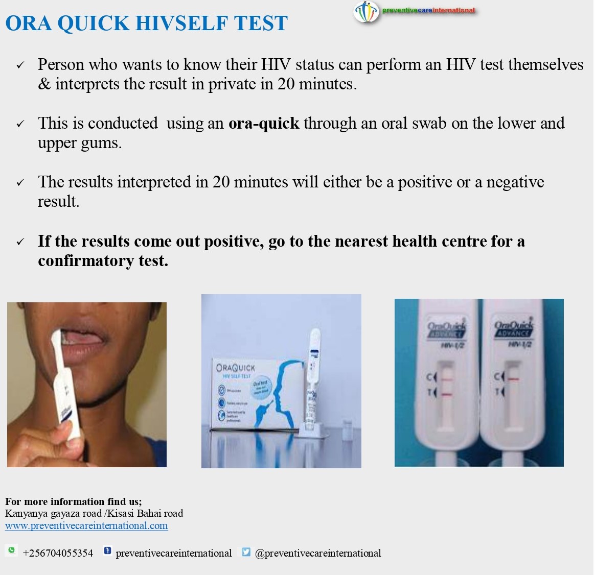 #TestBeforeYouTaste using  #OraQuickHIVSelfTest with your partner in private just 20 minutes using an oral swab.
#knowyourstatus