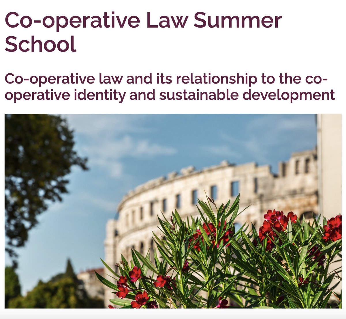 👨‍🎓👩‍🎓🧑‍🎓 Would you like to learn about #cooperative law this summer?

<a href="/smuhalifax/">Saint Mary’s University</a> and Juraj Dobrila University of Pula, Croatia, are offering a Summer School on #CoopLaw and its relationship to the #CoopIdentity &amp; sustainable development

🗓️20-30 August

smu.ca/iccm/programsa…