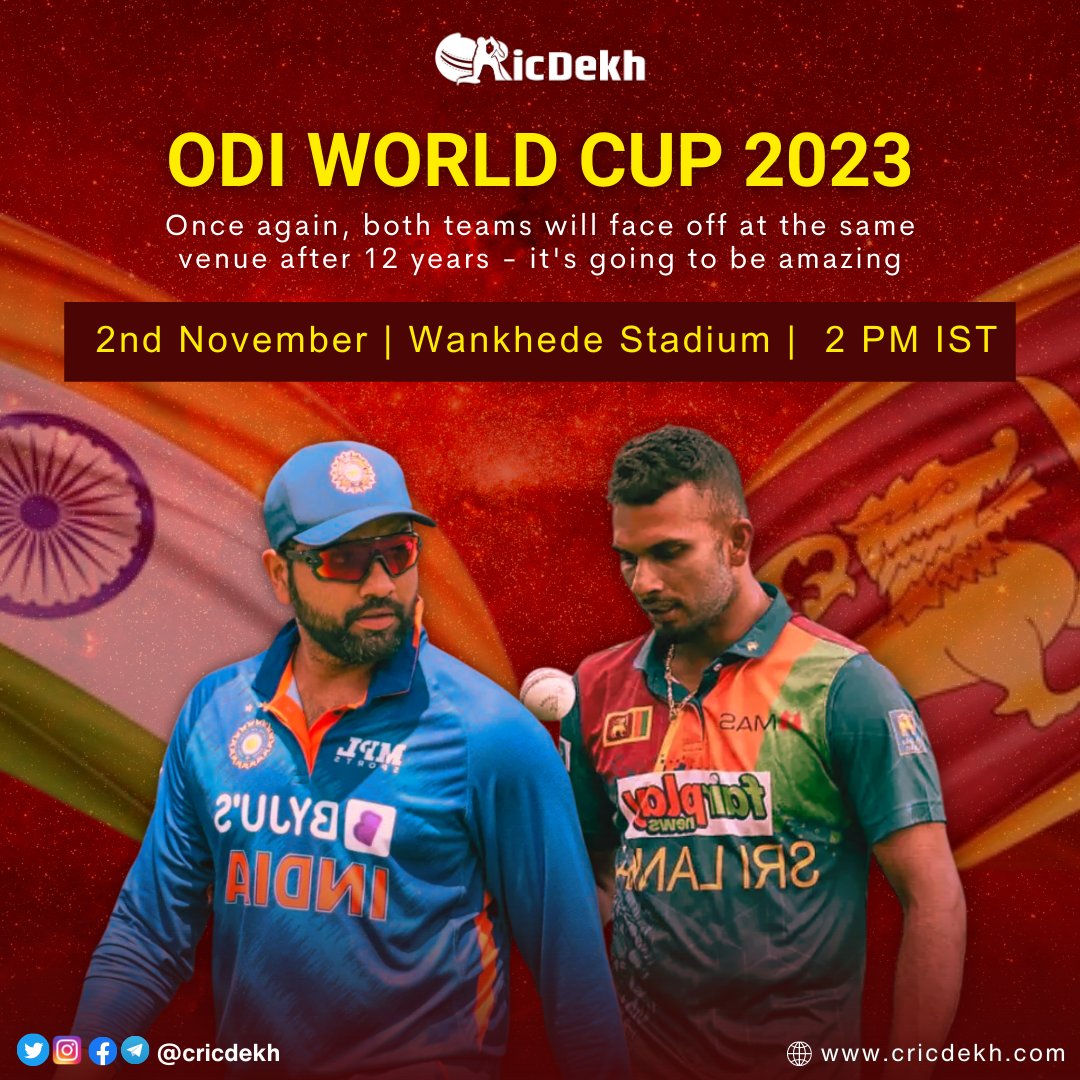 cricdekh's tweet photo. India vs Sri Lanka will face off at the same venue after 12 years of ODI World Cup 2023
#IndiaVsSriLanka #ODIWorldCup2023 #worldcup2023 #ODIWorldCup #Ashes #Ashes23 #SriLanka #SriLankaCricket #cricket #Indiateam #RohitSharma #MSD #ICC #cricdekh https://t.co/q1ljAlTc4U
