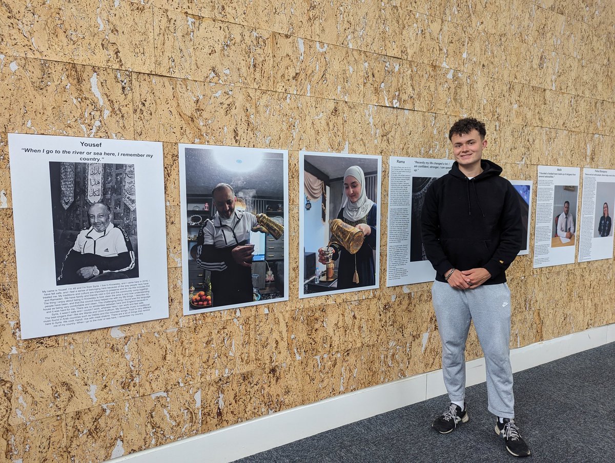 KYP Oscar Hedge's exhibit 'Tales of Culture & Refuge' funded by @AwesomeLPL & developed in partnership with @cultureKnowsley  is open from today until 14 July at Huyton Culture Hub, Huyton Library, Civic Way, Huyton, Liverpool, L36 9GD. @MakeHuyton   @shareknowsley @Knowsleylib