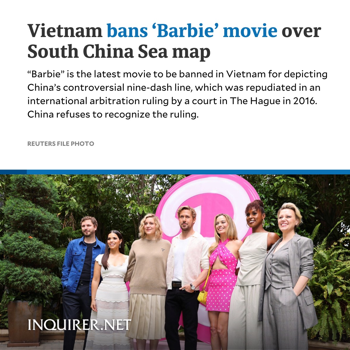 Vietnam bans 'Barbie' movie over South China Sea map