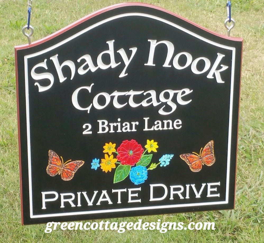 cottage_green's tweet photo. New England Cottage Signs by https://t.co/mxWEx0l0jL Solid PVC Custom Outdoor Signs #NewEnglandCottage #Cottagesign #NewHampshire #Westport #Butterfly https://t.co/pHQvhf7qze