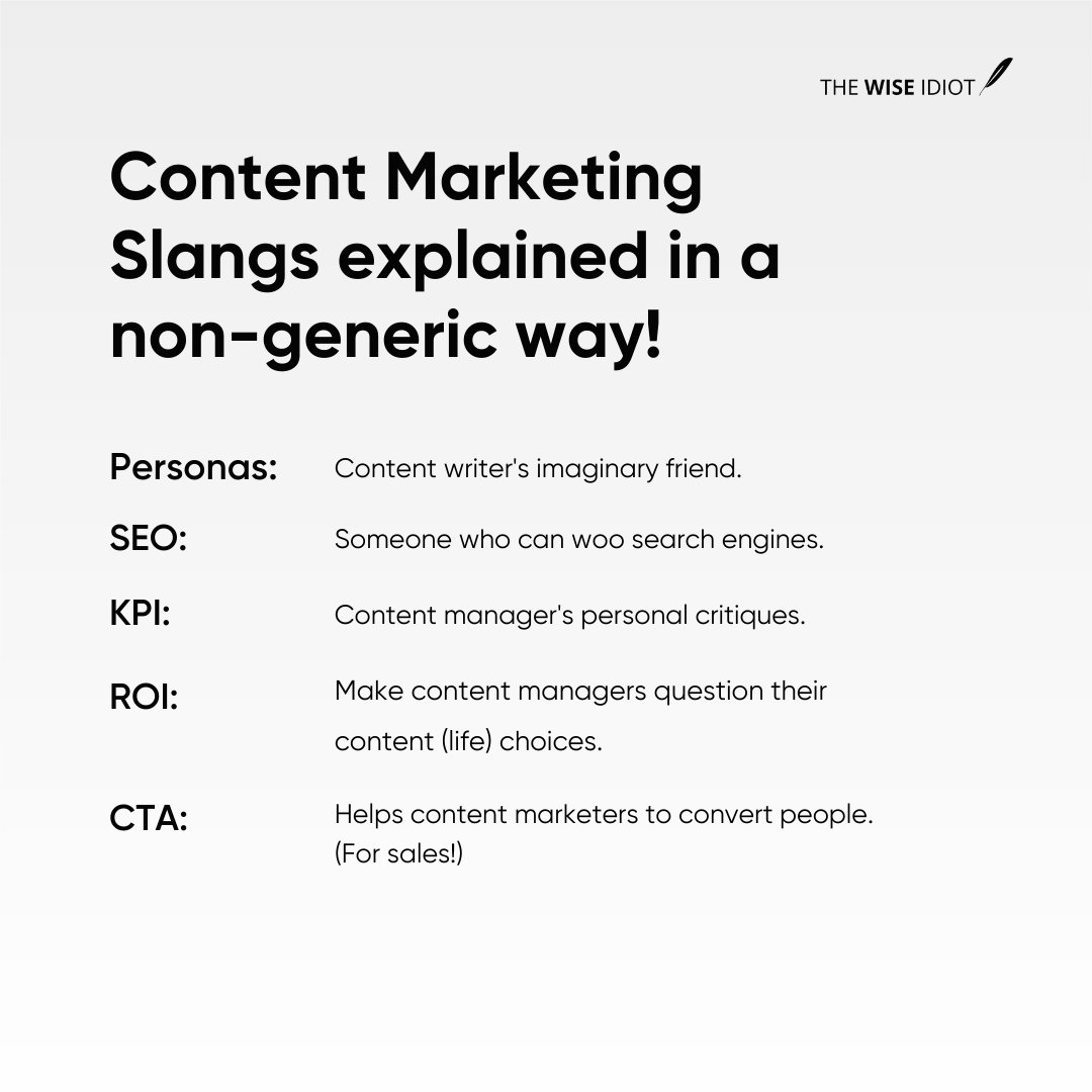 TWiseIdiot's tweet photo. Content Marketing 101. https://t.co/hZcWvFGMaD