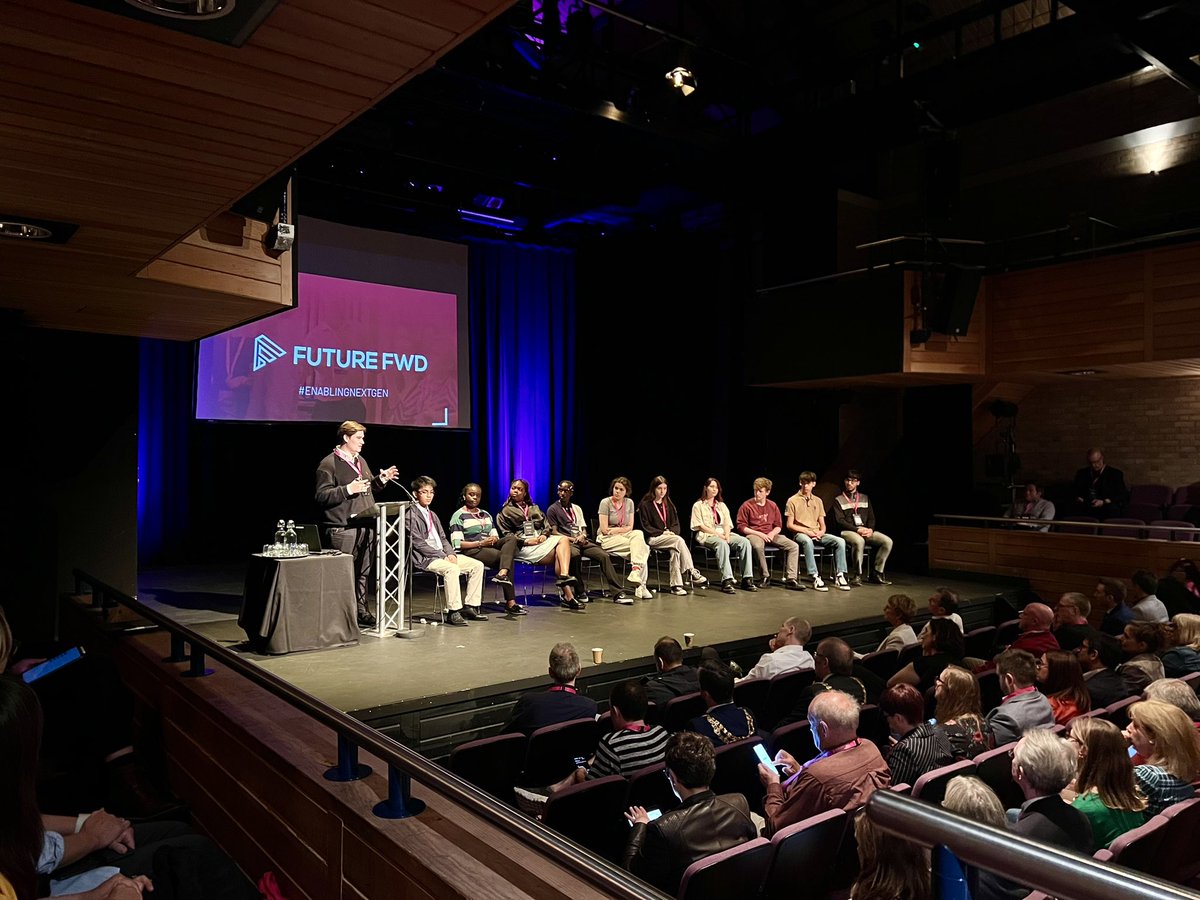 FutureFwdHQ's tweet photo. Future Fwd is in full swing, the Next Gen Panel kicking things off today… 

“Entrepreneurship is not black and white, [students] have it in them already, just about getting it out of them, for example getting them to lead on a task”

-Esther

#FutureFwd 
#EnablingNextGen https://t.co/zRBac6f0DJ