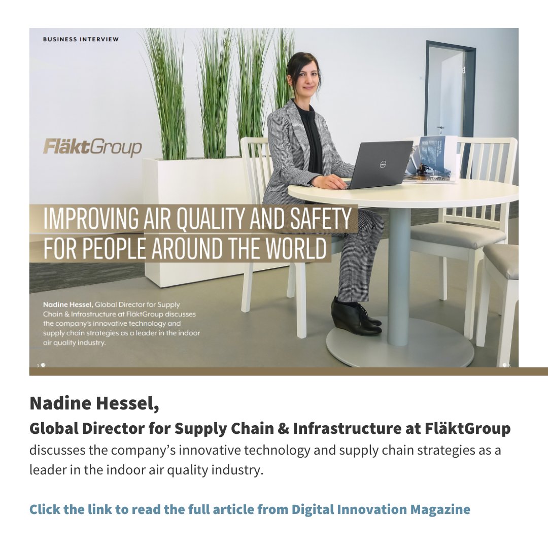 Did you know that FläktGroup is committed to improving air quality &amp; safety worldwide?

View the article featuring Nadine Hessel, Global Director for Supply Chain &amp; Infrastructure, as she unveils how our company takes a holistic approach to operations: eu1.hubs.ly/H04kLJM0 📖