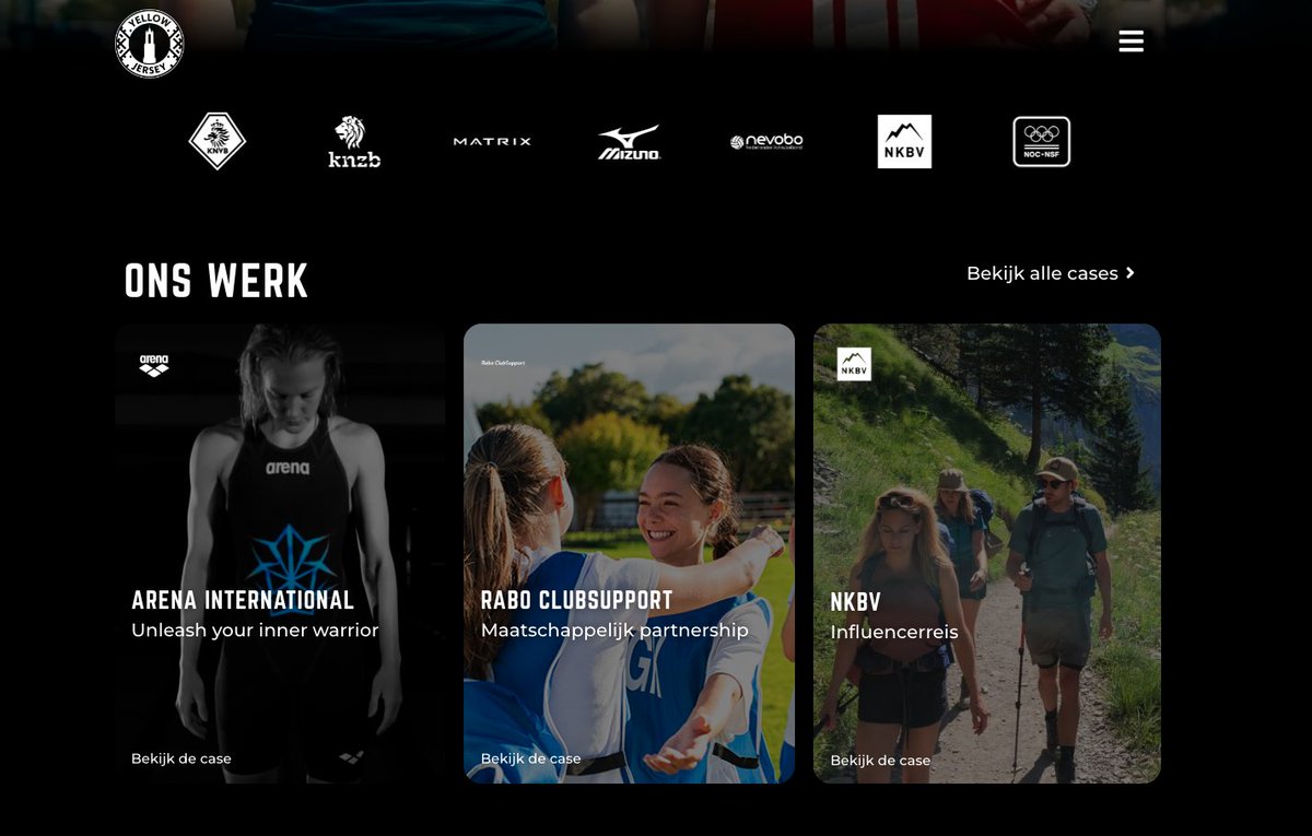 Yellow Jersey heeft zich door het vertrouwen van onze opdrachtgevers de afgelopen jaren snel kunnen ontwikkelen. 

En daar past een nieuwe website bij met:  🙌

Toffe cases, team content en diensten:

✒ Strategie
📈 Campagne
🎨 Concept 
📽 Creatie

yellowjersey.nl